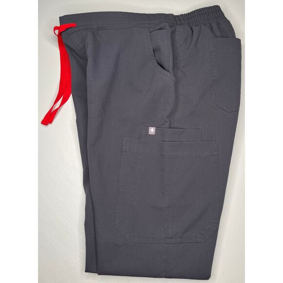 Figs women’s grey scrub pants drawstring elastic waist pockets size Small - Picture 8 of 11